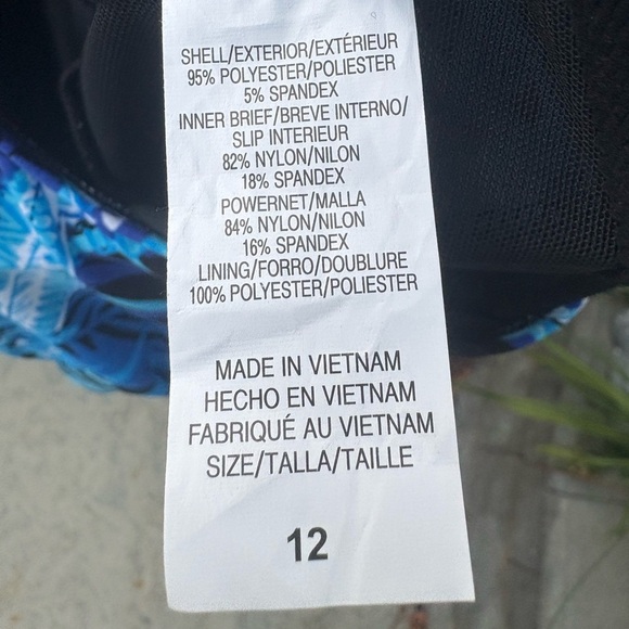 Longitude Long Torso Ruffle Faux Skirtini Size 12 - Picture 10 of 11